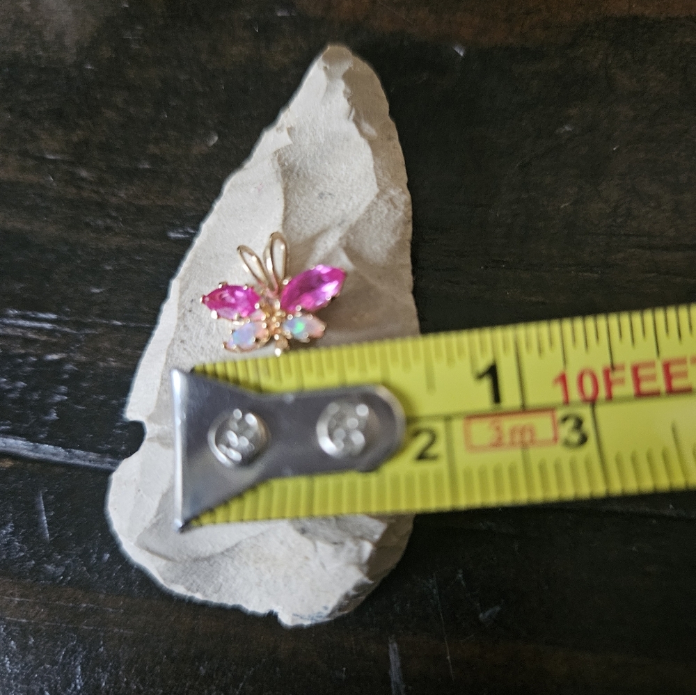 10K Pink Sapphire and Opal Dragonfly Pendant - Picture 4 of 4